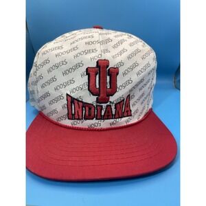 Vintage Indiana Hoosiers Snapback Hat Front Row IU Script 90s NCAA